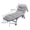 Folding Bed Single Model Dark Grey For Office Nap Camping Travel Midday Rest Use