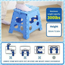 Portable Folding Plastic Stool Lightweight Collapsible Chair for Outdoor Travel - Blue