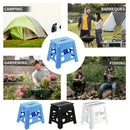 Portable Folding Plastic Stool Lightweight Collapsible Chair for Outdoor Travel - Blue