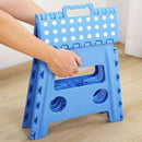 Portable Folding Plastic Stool Lightweight Collapsible Chair for Outdoor Travel - Blue