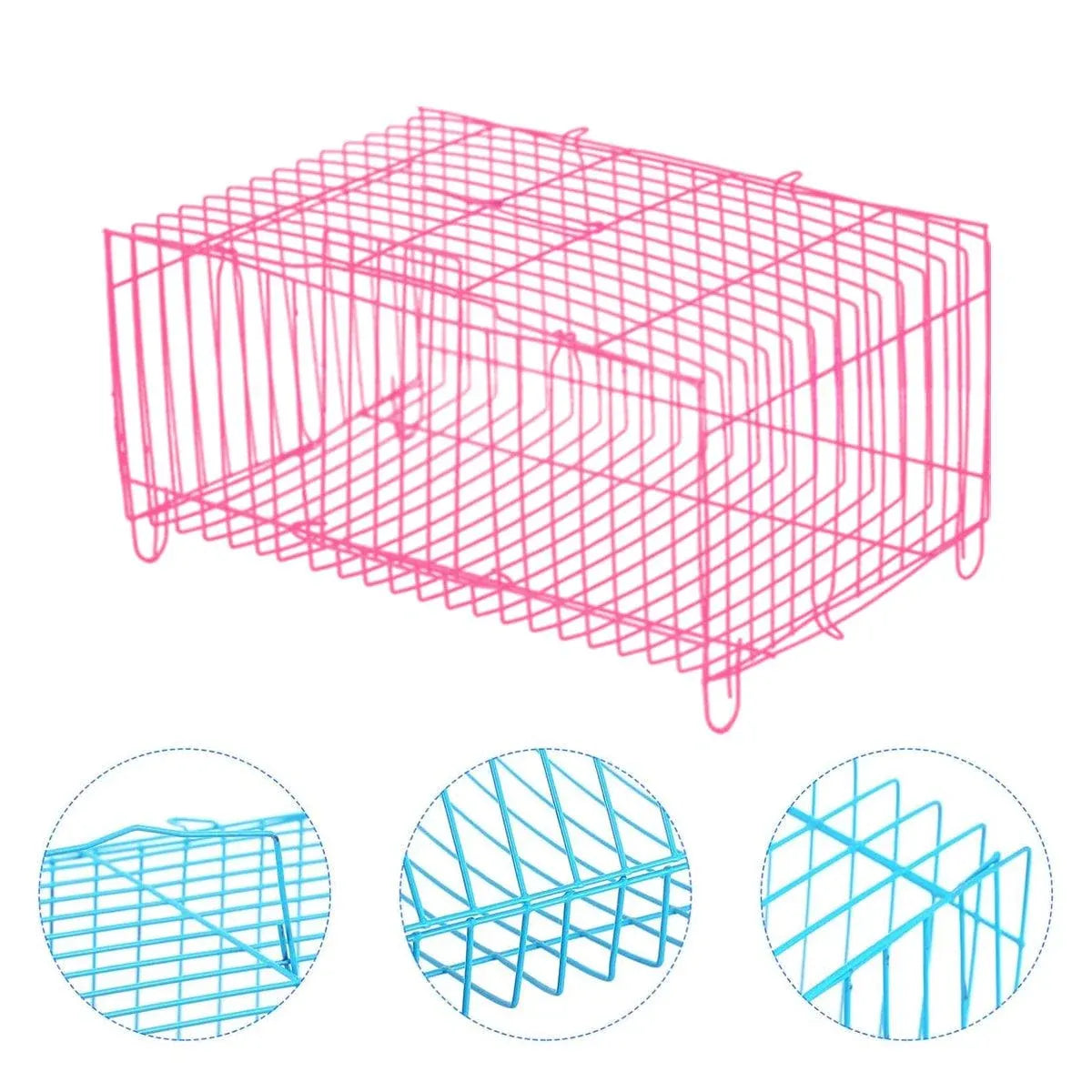 4pcs Wire Simple Bird Cage Hamster Cage Portable Small Animal Enclosure Set