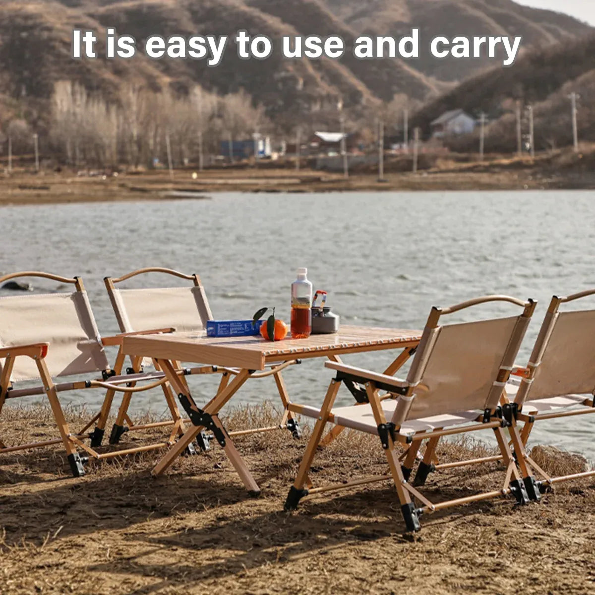 Outdoor Folding Chair Portable Camping Seat Compact Foldable Chair for Picnic - Black