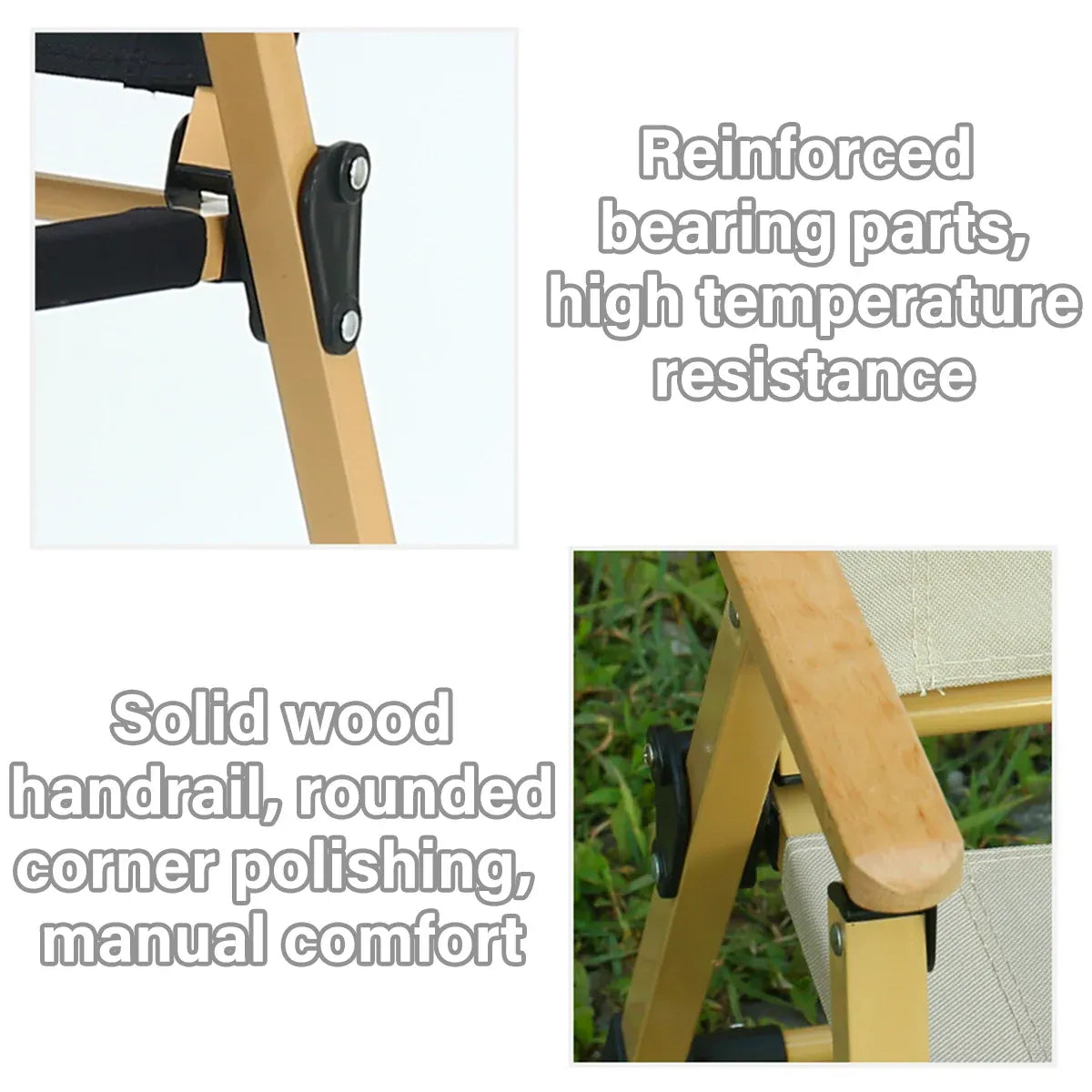 Outdoor Folding Chair Portable Camping Seat Compact Foldable Chair for Picnic - Black