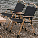 Outdoor Folding Chair Portable Camping Seat Compact Foldable Chair for Picnic - Black