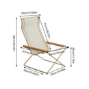 Folding Camping Chair with Solid Wood Armrests Carbon Steel Frame - Green