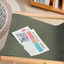 Folding Camping Chair with Solid Wood Armrests Carbon Steel Frame - Green
