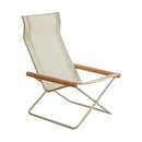 Folding Camping Chair with Solid Wood Armrests Carbon Steel Frame - Khaki