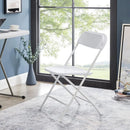 Plastic Folding Chair Office Meeting Chair Staff Training Leisure Chair - White