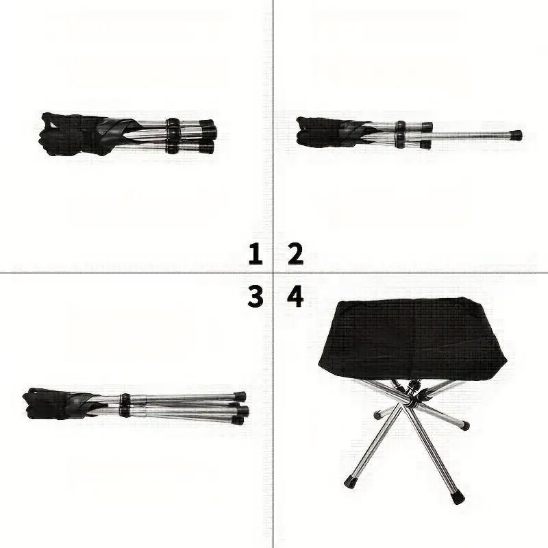 Portable Outdoor Telescopic Folding Stool Camping Chair Fishing Seat Lightweight