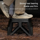 Foldable Stool Portable Fishing Stool Compact Folding Small Bench Outdoor Seat - Black