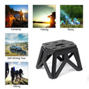 Foldable Stool Portable Fishing Stool Compact Folding Small Bench Outdoor Seat - Black