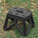 Foldable Stool Portable Fishing Stool Compact Folding Small Bench Outdoor Seat - Black