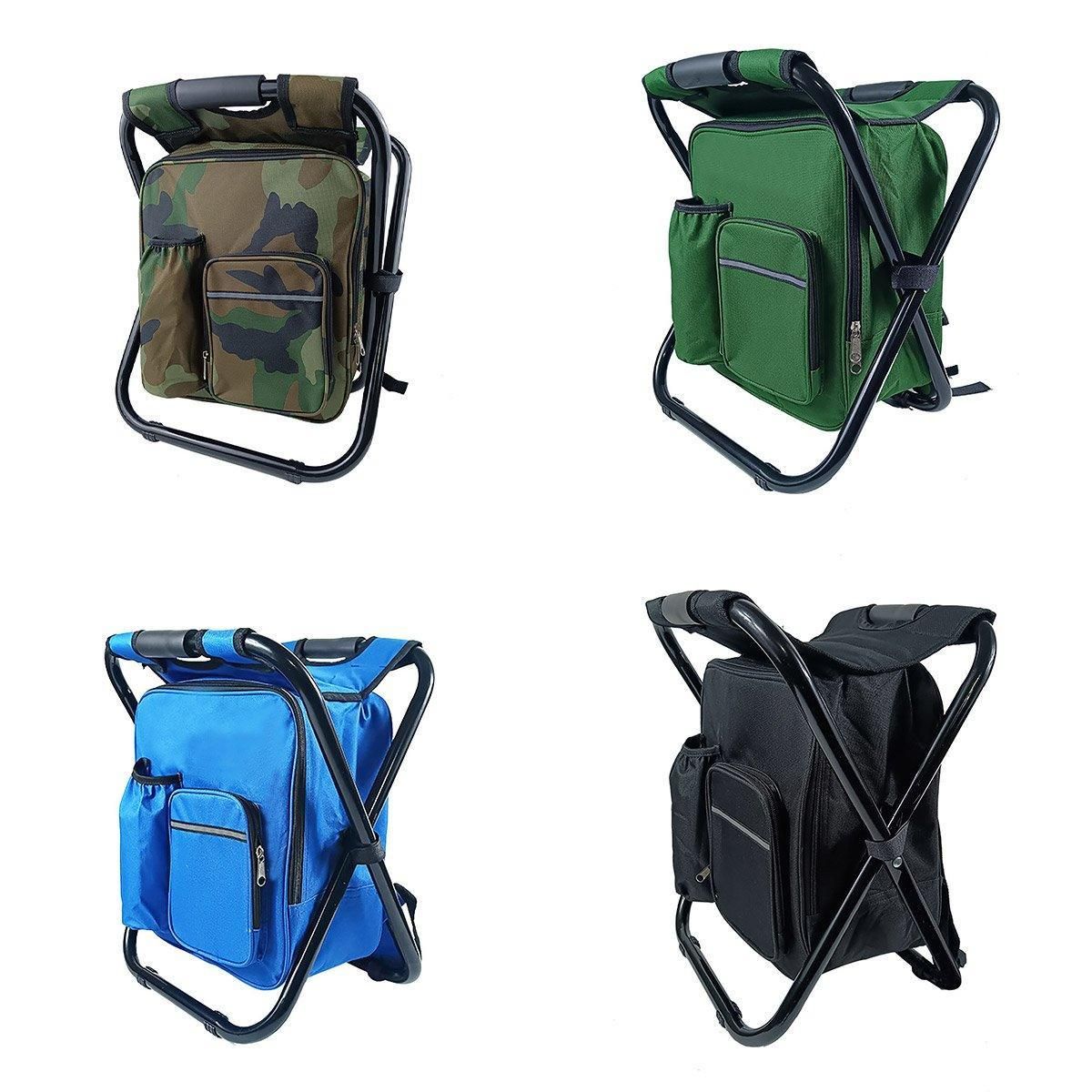 Portable Outdoor Folding Chair Oxford Small Stool for Fishing Camping Hiking - Green