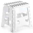 Portable Folding Plastic Stool Lightweight Collapsible Chair for Outdoor Travel - White