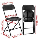 Plastic Folding Chair Office Meeting Chair Staff Training Leisure Chair - Black