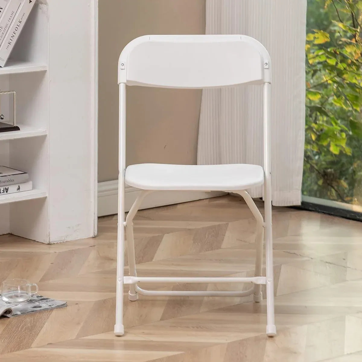 Plastic Folding Chair Office Meeting Chair Staff Training Leisure Chair - Black
