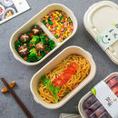 50PCS Disposable Two-Compartment Light Meal Salad Box with Lids Leakproof - 1000ml