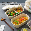 50PCS Disposable Two-Compartment Light Meal Salad Box with Lids Leakproof - 700ml