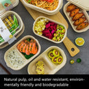 50PCS Disposable Two-Compartment Light Meal Salad Box with Lids Leakproof - 700ml