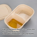 50PCS Disposable Two-Compartment Light Meal Salad Box with Lids Leakproof - 700ml