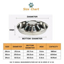 Stainless Steel Pet Bowl Slow Feeder Dish Puppy Dog Cat Food Feeding Weaning Bowl - L