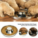 Stainless Steel Pet Bowl Slow Feeder Dish Puppy Dog Cat Food Feeding Weaning Bowl - L