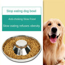 Stainless Steel Pet Bowl Slow Feeder Dish Puppy Dog Cat Food Feeding Weaning Bowl - L