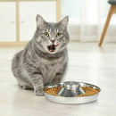 Stainless Steel Pet Bowl Slow Feeder Dish Puppy Dog Cat Food Feeding Weaning Bowl - L
