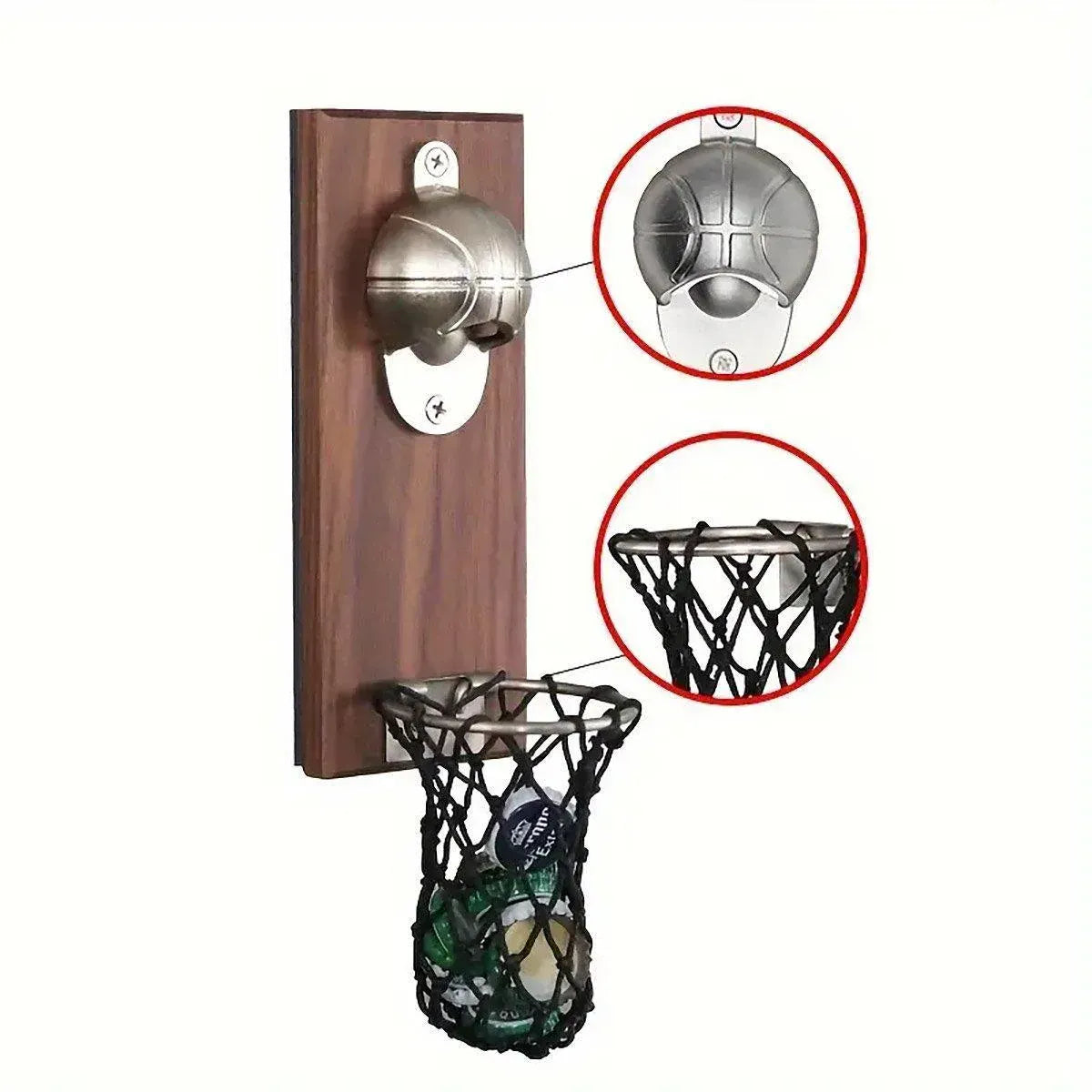 Magnetic Wooden Beer Bottle Opener Football Basketball Wine Opener Refrigerator