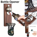 Magnetic Wooden Beer Bottle Opener Football Basketball Wine Opener Refrigerator