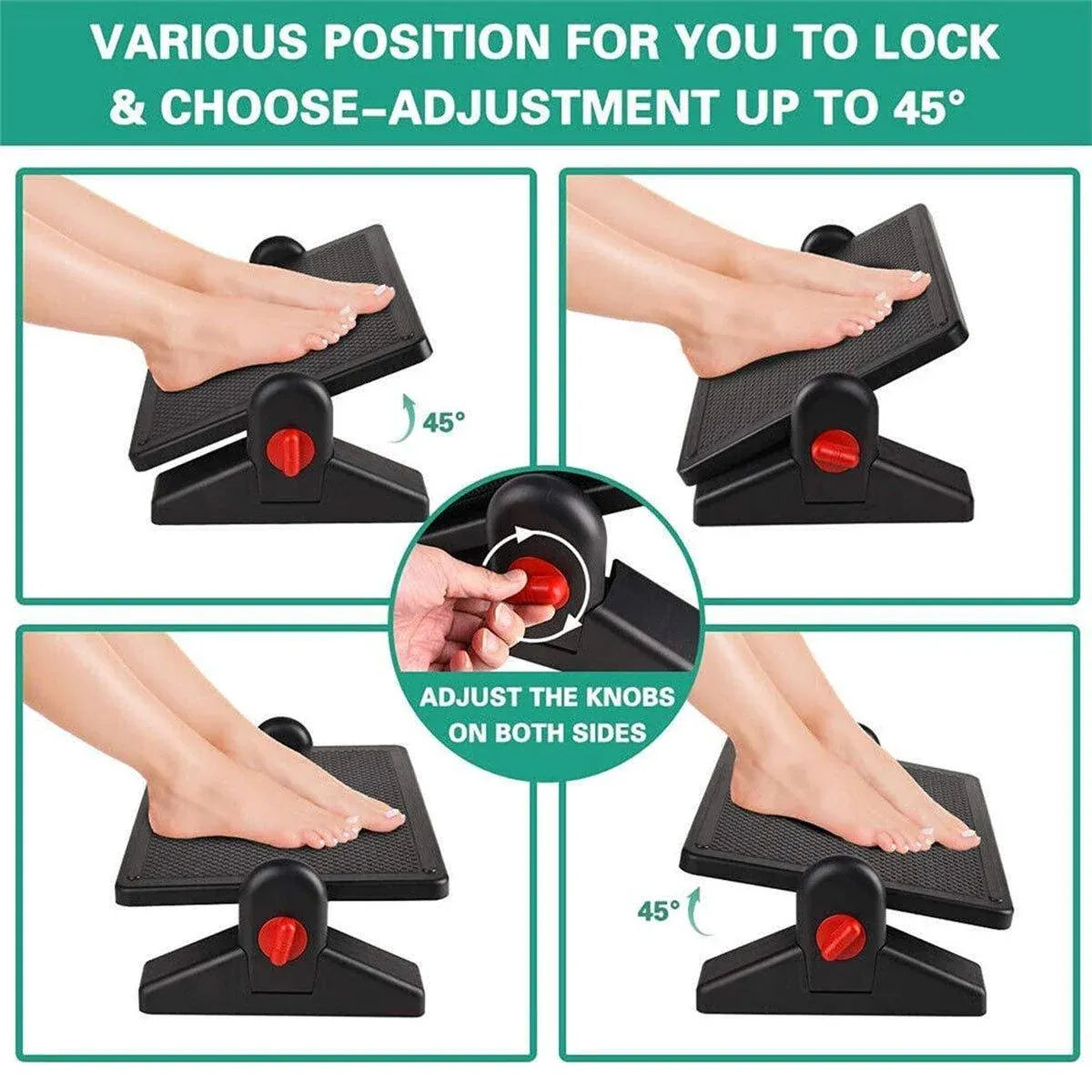 Ergonomic Footrest Stool for Office Foot Pedal Massage Footboard Home