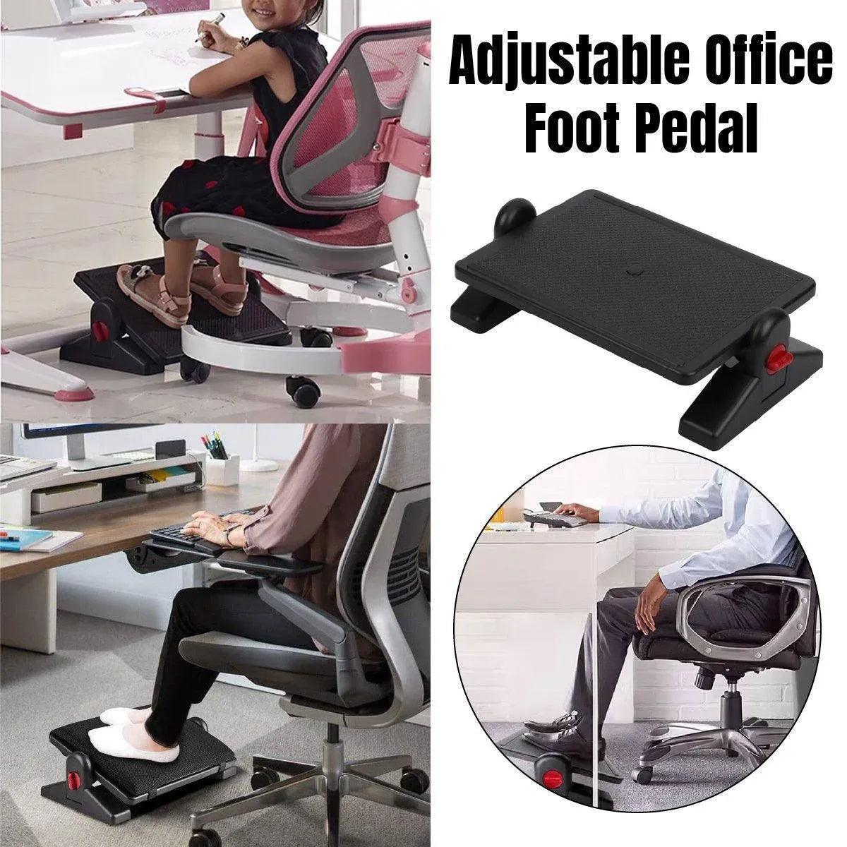 Ergonomic Footrest Stool for Office Foot Pedal Massage Footboard Home
