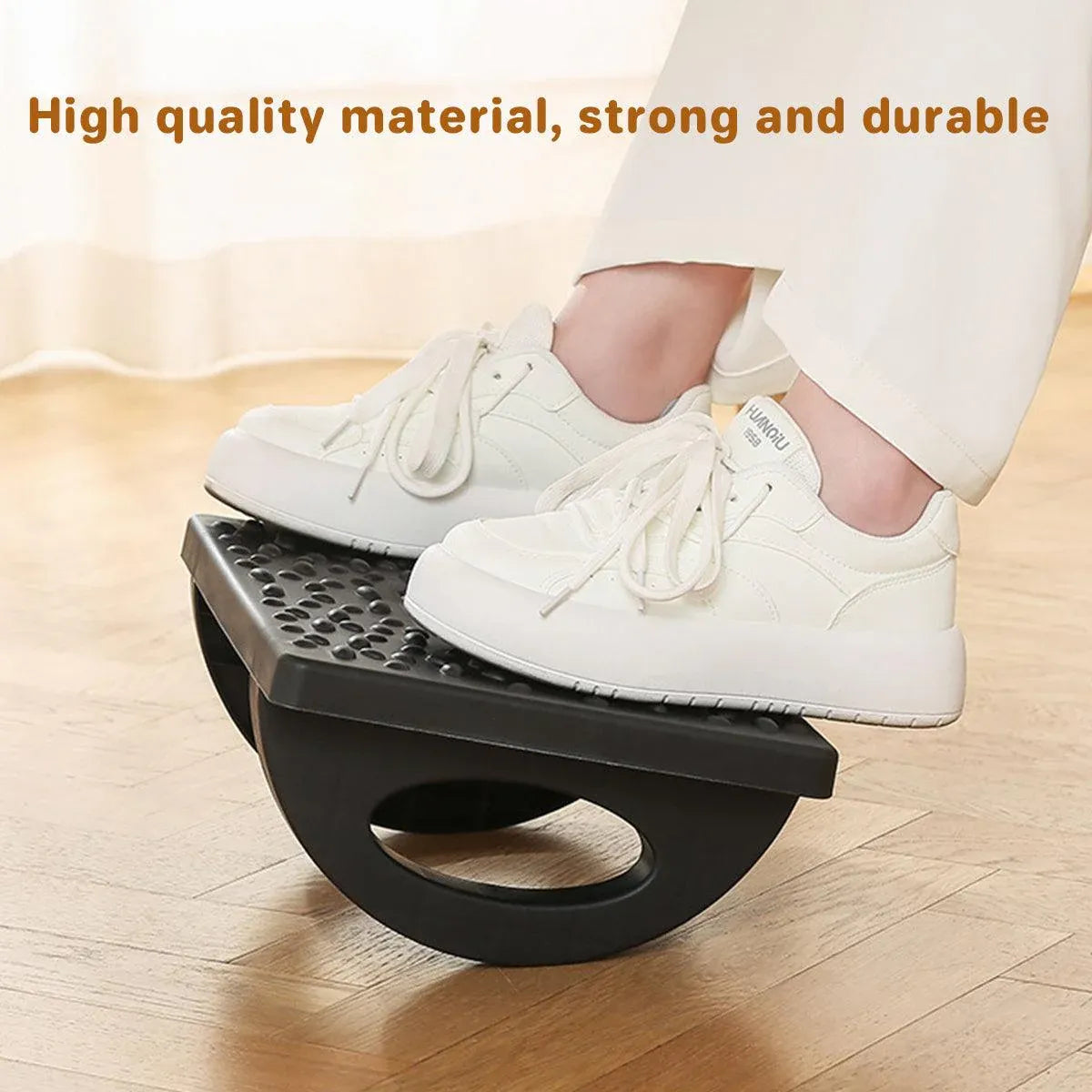 Foot Rest Stool Office Computer Desk Footrest Comfort with Massage Point Household - Black