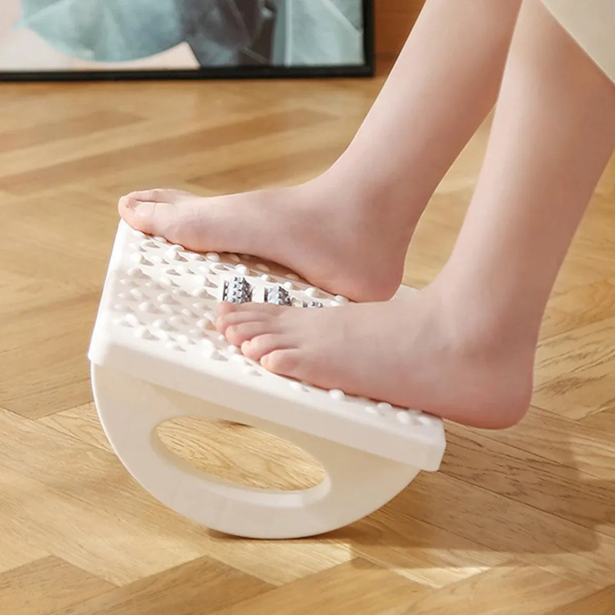 Foot Rest Stool Office Computer Desk Footrest Comfort with Massage Point Household - Grey