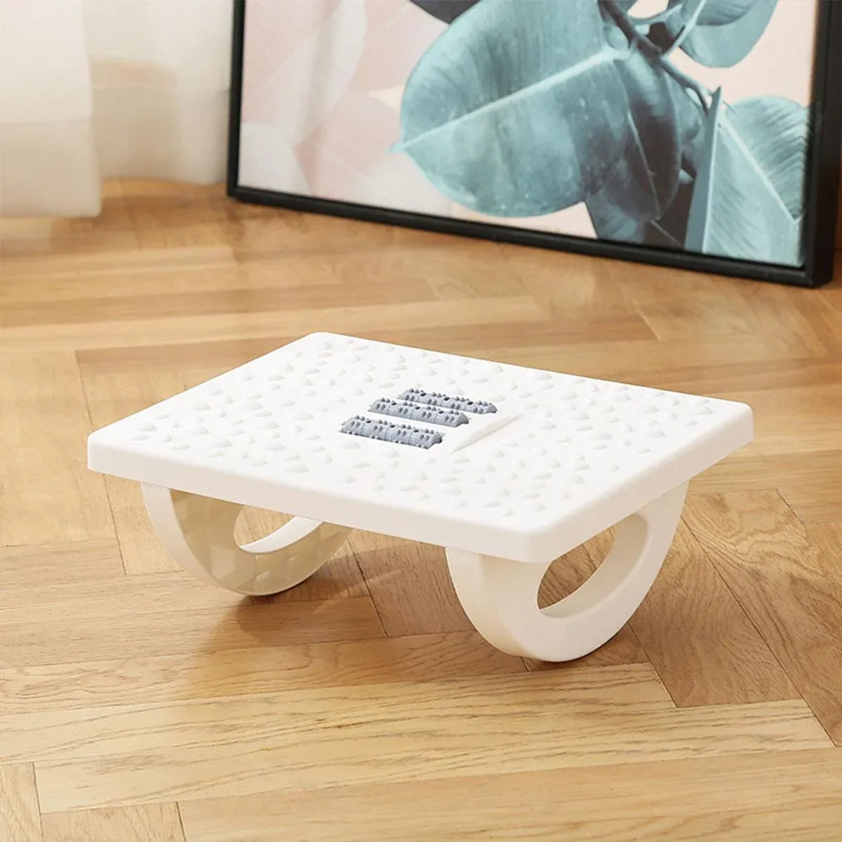 Foot Rest Stool Office Computer Desk Footrest Comfort with Massage Point Household - Grey