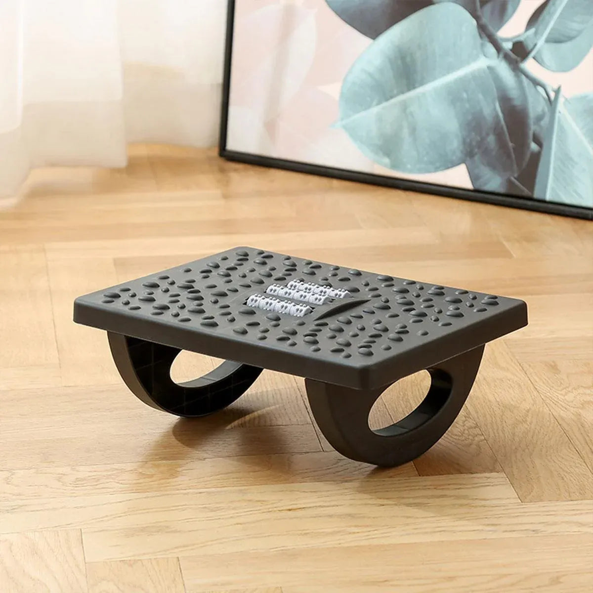 Foot Rest Stool Office Computer Desk Footrest Comfort with Massage Point Household - Grey