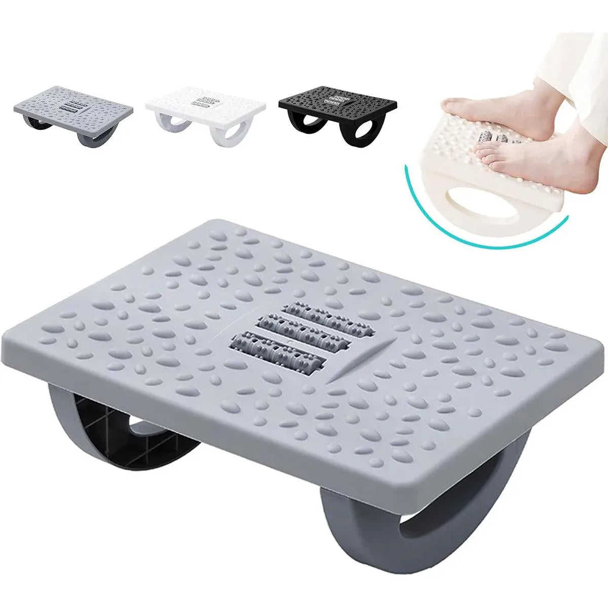 Foot Rest Stool Office Computer Desk Footrest Comfort with Massage Point Household - Grey