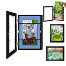 Kids Art Display Frames Set Wooden Artwork Holder 2PCS Children Drawing Storage