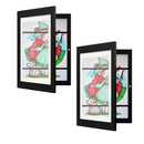 Kids Art Display Frames Set Wooden Artwork Holder 2PCS Children Drawing Storage