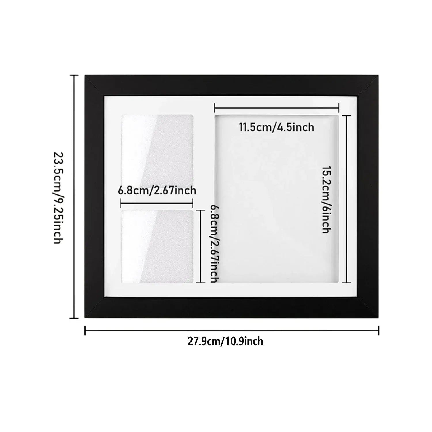 Keepsake DIY Handprint Footprint Photo Frame Kit for Pets or Memories - Black