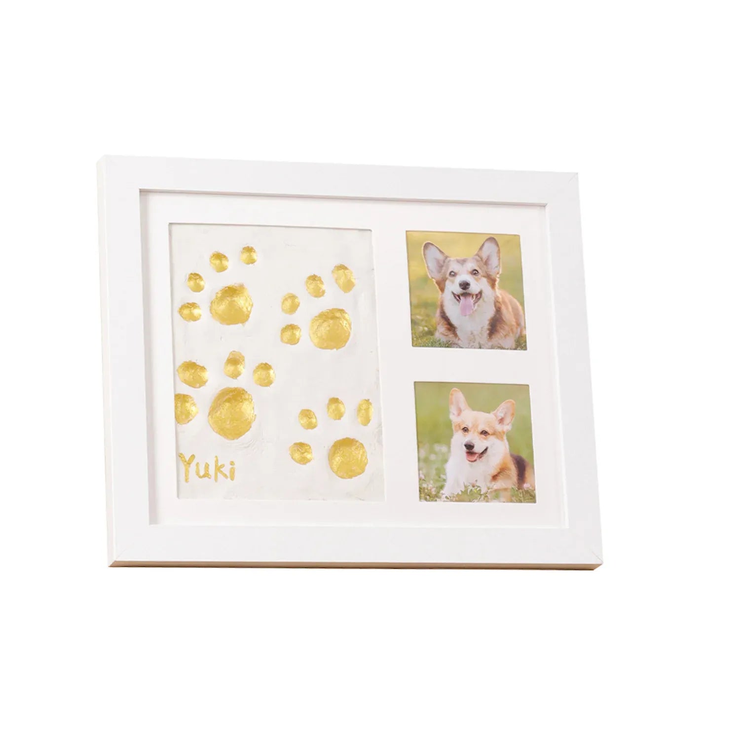 Keepsake DIY Handprint Footprint Photo Frame Kit for Pets or Memories - White