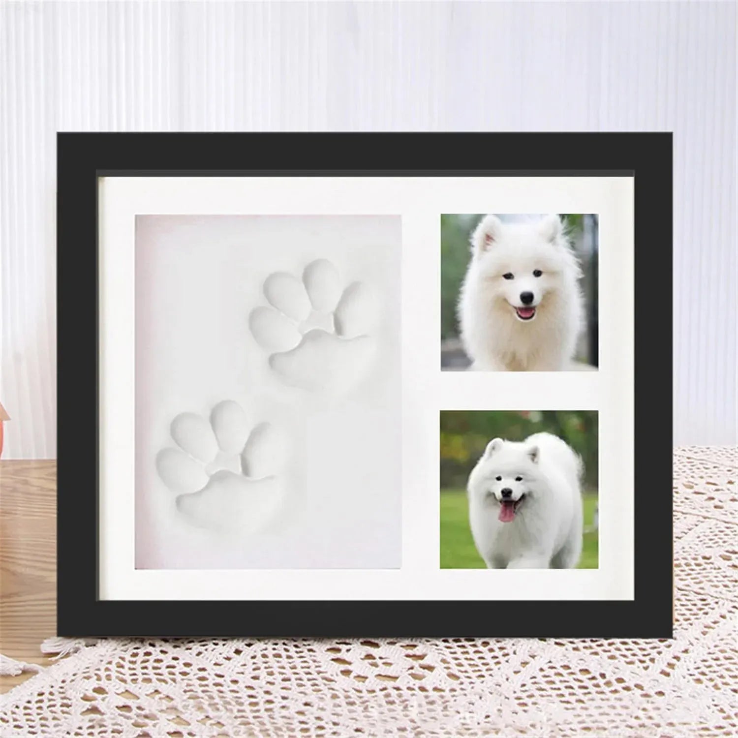 Keepsake DIY Handprint Footprint Photo Frame Kit for Pets or Memories - White