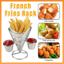 French Fries Basket Stand Tapered Snack Holder Serving Basket for Fries Snacks