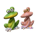 Outdoor Garden Frog Ornament Lawn Statue Animal Decor Resin Craft Sculpture - Green