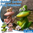 Outdoor Garden Frog Ornament Lawn Statue Animal Decor Resin Craft Sculpture - Orange