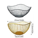 Large Iron Fruit Storage Basket Home Decor Snack Candy Plate Living Room Basket - Gold