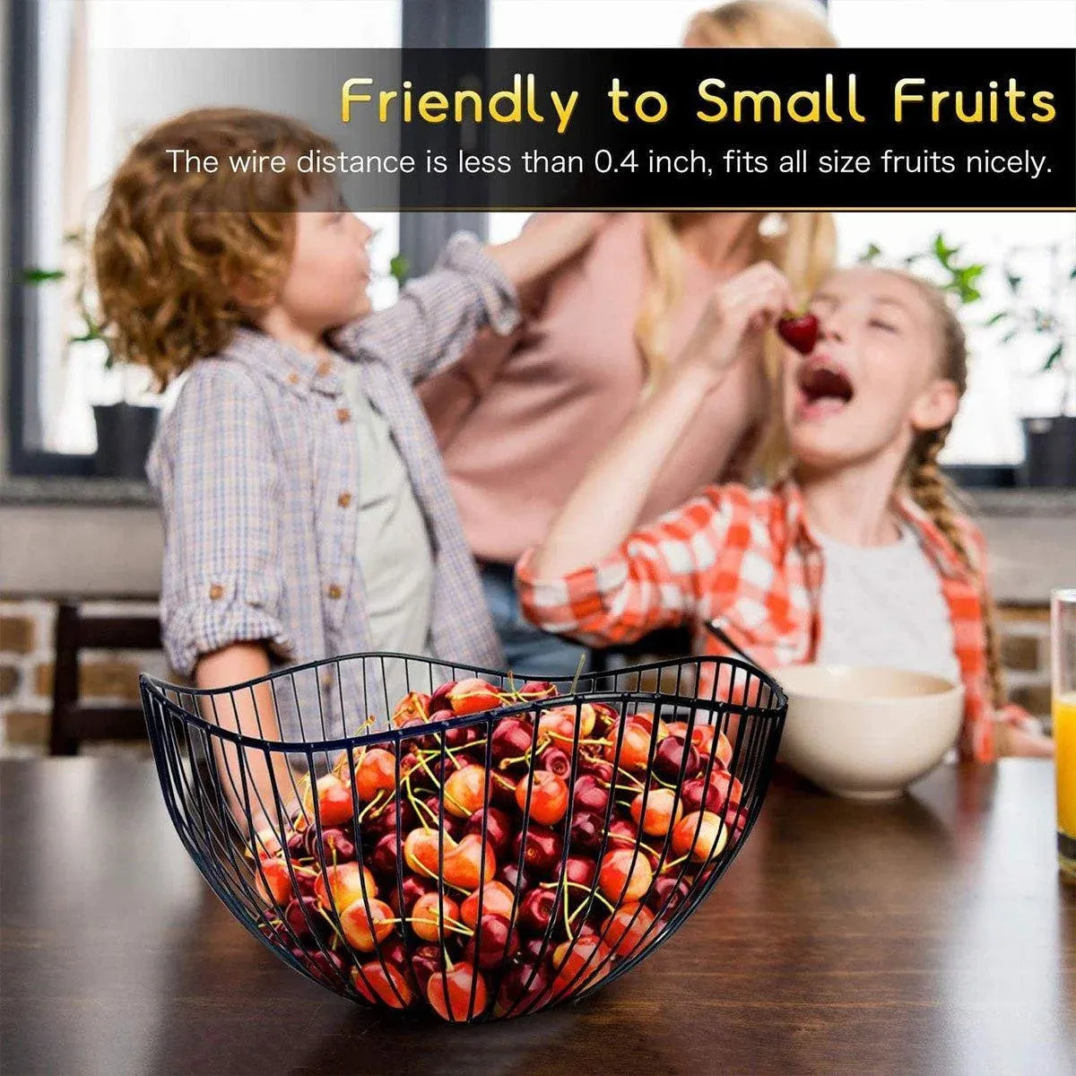 Large Iron Fruit Storage Basket Home Decor Snack Candy Plate Living Room Basket - Gold