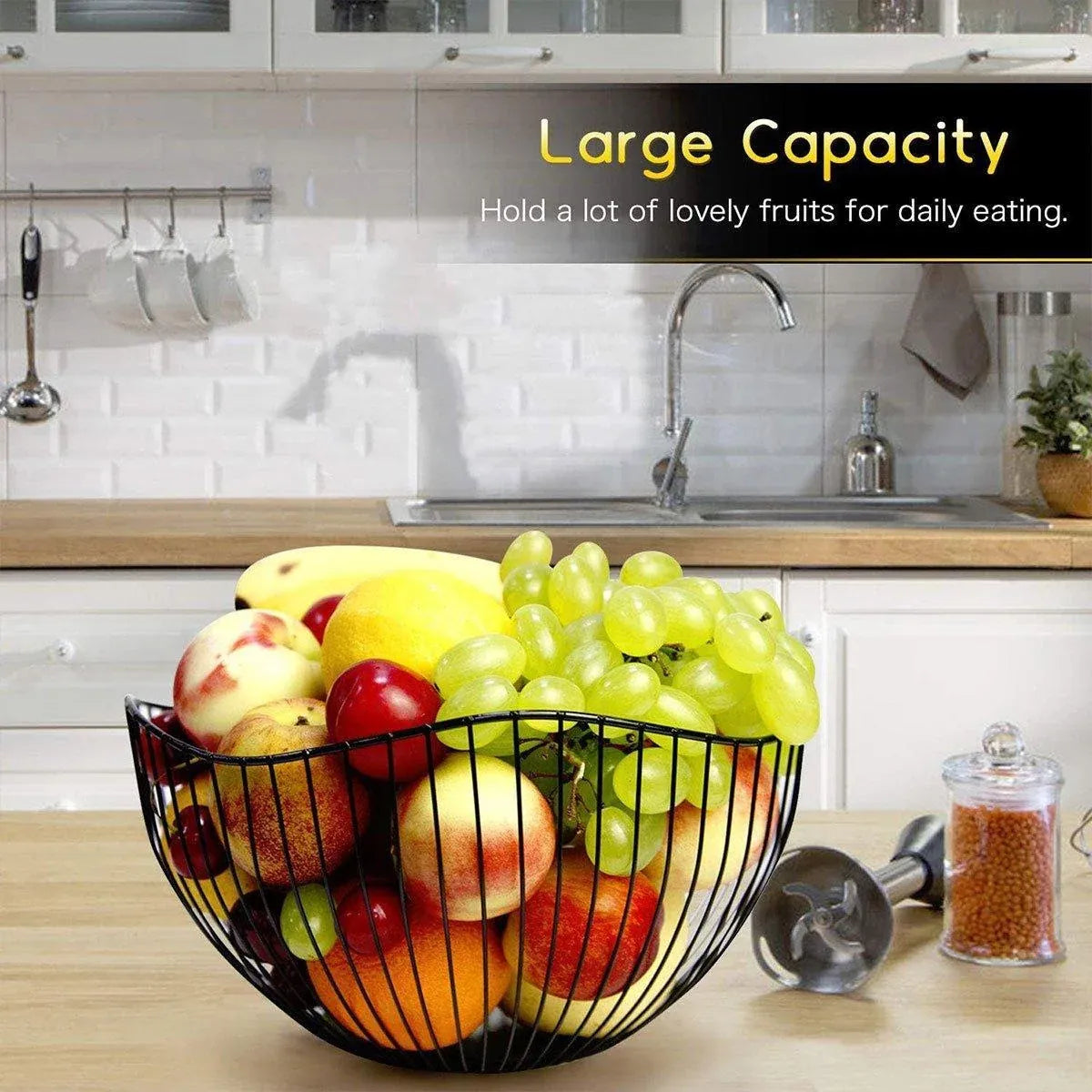 Large Iron Fruit Storage Basket Home Decor Snack Candy Plate Living Room Basket - Gold