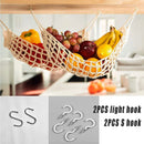 Under Desk Hanging Fruit Basket Kitchen Storage Net Home Organizer for Fruits - Khaki