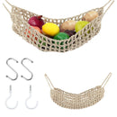 Under Desk Hanging Fruit Basket Kitchen Storage Net Home Organizer for Fruits - Khaki